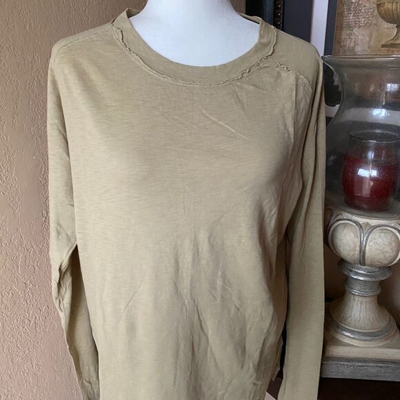 FREE PEOPLE ARDEN T SHIRT LONG SLEEVE SMALL ARMY COLOR NWT - Picture 11 of 11